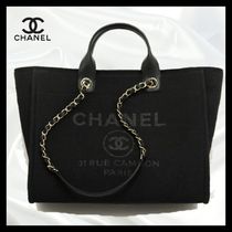 【たっぷりサイズ☆】CHANEL ラージトートバッグ ドーヴィル