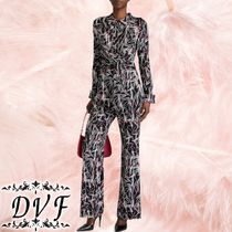 DVF★ストレッチジャージー ジャンプスーツ プリント入り