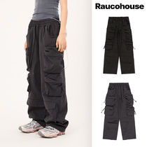 【Raucohouse】Utility solid cargo pocket banding pants