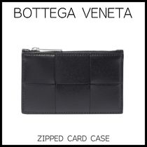 [BOTTEGA VENETA] ZIPPED CARD CASE black レザー メンズ