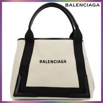 【BALENCIAGA】 LOGO CANVAS CABAS TOTE BAG