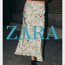 【ZARA】サテン ミディスカート 8338/537/050