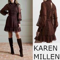 安心追跡【KAREN MILLEN】ハイネック プリーツ ミニドレス