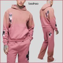 【boohoo】BOXY CROSS SPRAY WASH アップリケ トラックスーツ