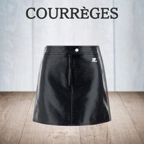 【COURREGES】コーティング デザイン コットン ミニスカート