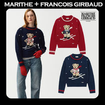 MARITHE★[正規品] 韓国大人気 W SKI BEAR CROP SWEATER