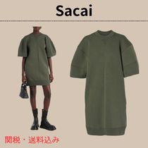 Sacai スポンジジャージーとツイルのミニドレス