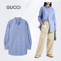 【GUCCI】コットンオックスフォード ジャカード シャツ、人気