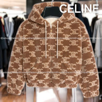 直営ショッパー付♪CELINE triomphe ウール&ファー