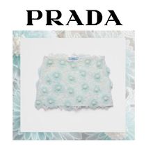 注目の新作♪【PRADA】フラワーギピュール ショートスカート