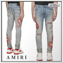 AMIRI XO Snake ダメージ ジーンズ 人気