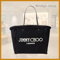 セール♪JIMMY CHOO*Avenue ロゴ スエード シアリング トート黒