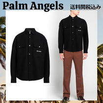 無地シャツ【PALM ANGELS】送料関税込み ポケット2つ フランネル