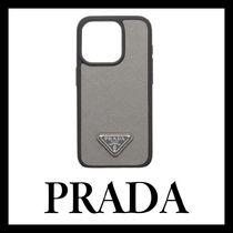 【直営店買付】PRADA プラダ iPhone 15 Pro レザーカバー