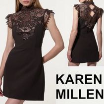 安心追跡【KAREN MILLEN】ギュピールレース ウーブン ミニドレス