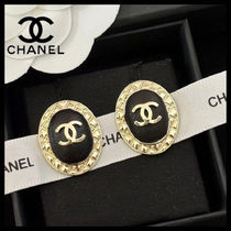 【キルティング♪】CHANEL オーバル　ピアス　ゴールド