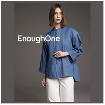 ★韓国の人気★EnoughOne★Over Fit Denim Pleats Shirt★Blue