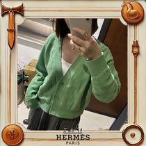 Hモチーフの控えめなアクセント♡ HERMES カーディガン 7色