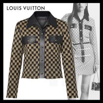 Louis Vuitton《ダミエ ニットジャケット》ベージュ ウール 直営