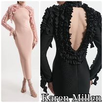 【Karen Millen】 ニット ロゼット ミディ ワンピース《国内発》