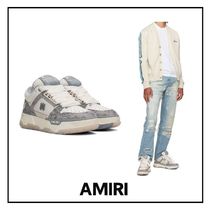 送関込☆AMIRI グレー＆オフホワイトMA-1 デニム スニーカー