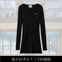 日本未入荷★VIP価格【MIUMIU】ロゴ シルクジャージードレス