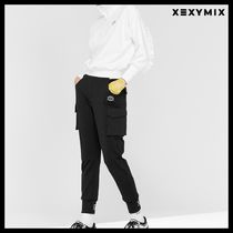 【XEXYMIX GOLF】LOGO BANDED CARGO FLEECE JOGGER PANTS BLACK