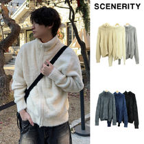 【SCENERITY】Heavy angora two-way zip-up knit