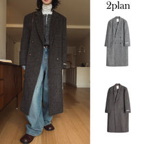 【2plan】Grevy Herringbone Wool Coat