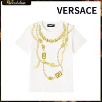 VERSACE☆キッズ プリントコットンジャージーTシャツ ホワイト