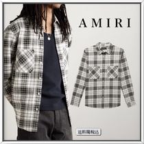 AMIRI ロゴ ジャカード チェック コットン フランネルシャツ