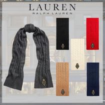 LAUREN RALPH LAUREN* クレストパッチ ケーブルニット スカーフ