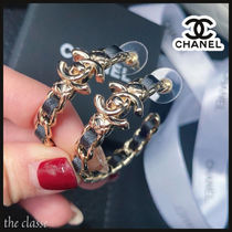 【かっこよくも可愛くも輝く】CHANEL フープ ピアス ココマーク