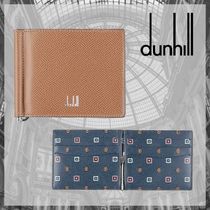 DUNHILL* ダンヒル ブランドロゴ レザー 二つ折り財布 ブラウン