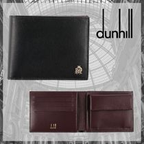 DUNHILL* ダンヒル ロゴ レザー 二つ折り財布 ブラック