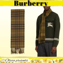 【BURBERRY】メンズ・カシミア・チェック・マフラー