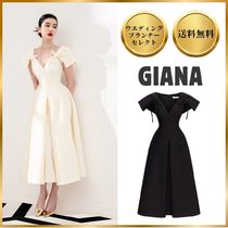 【結婚式にも★】GIANA パーティードレス リボン ミモレ丈