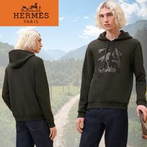 【エレガンス！】HERMES Sweat a capuche patch cuir パーカー