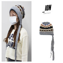 【IONSEOUL】(WOOL) NORDIC STRAP KNIT BEANIE 5FM0036