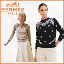 【カジュアル♪】HERMES 刺繍入り長袖セーター