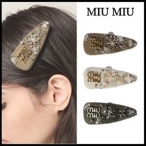 【MiuMiu】エンブロイダリー ギャバジン ヘアクリップ