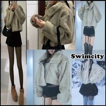 早期完売★Swimcity★Regina fur dusty ash jacket★日本未入荷