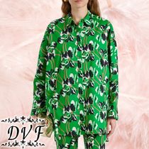 DVF★Caleb printed cotton blouse