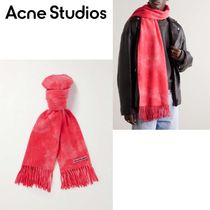 【ACNE STUDIOS】 ウール マフラー タイダイ染め フリンジ付き