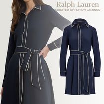 【RALPH LAUREN】上品!ツートンカラー ベルト付き シャツドレス