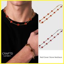 送税込【CRAFTD London】Red Clover Stone Necklace (2色) 国発