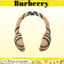 【BURBERRY】チェック・ウール混イヤーマフ