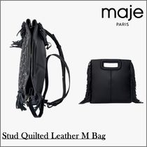 ★MAJE★スタッド キルティング レザー M バッグ