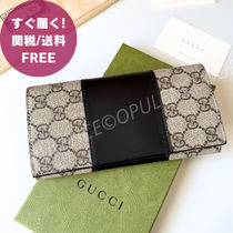 GUCCI グッチ 人気 GGスプリーム ユニセックス 二つ折り 長財布