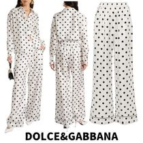 【DOLCE&GABBANA】水玉模様のシルクツイルパジャマパンツ